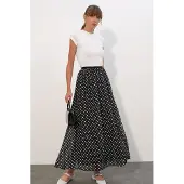 Big Dart Hoge Taille Polkadot Maxi Rok