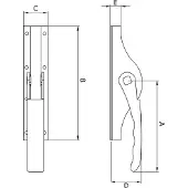 Deni Pomp-espagnolet 16 mm staal verzinkt
