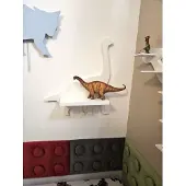 Moliland - Dino Serie - Kinder Wandrek - Lange Nek - Wit - MDF
