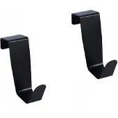 Bisk Trendy Zwart Metalen Haakjes (2 stuks), Mat, 25mm
