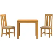 vidaXL Eetkamerset 3 st Beige Massief Eikenhout