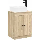 vidaXL Badkamermeubel Set Sonoma Eiken Bewerkt hout