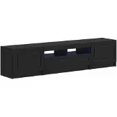 vidaXL LED tv-meubel UTRECHT 3 st Zwart Bewerkt hout