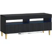 vidaXL LED tv-meubel ARNHEM 100 x 35 x 43 cm Zwart Bewerkt hout
