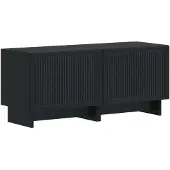 vidaXL 5-delige LED TV-kast Zwart Bewerkt hout