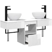 vidaXL Badkameraccessoireset, 3 stuks, hoogglanzend wit, houtvezel