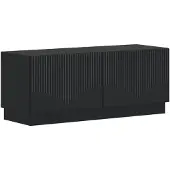 vidaXL LED tv-meubel HOORN 3 st Zwart Bewerkt hout