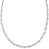 Lucleon New Classics | 7 mm zilverkleurige roestvrijstalen paperclip- en kralenketting