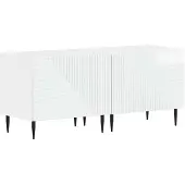 vidaXL 3-delige LED TV-kast Hoogglans Wit Bewerkt hout