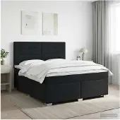 vidaXL Boxspringbed met matras Zwart 160 x 200 cm Stof