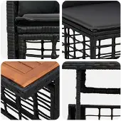 vidaXL Tuinbank Set 7 st Zwart en Donkergrijs poly rattan