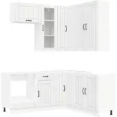 vidaXL Keukenelement LUCCA, 8 stuks, hoogglanzend wit, houtvezel