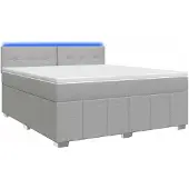 vidaXL Boxspringbed met matras, lichtgrijs, 180 x 200 cm, gestoffeerd