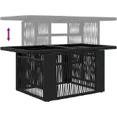 vidaXL Tuinbank Set 10 st Zwart en Crème Wit poly rattan