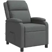 vidaXL Massage Relaxstoel Donkergrijs Stof