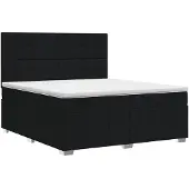 vidaXL Boxspringbed met matras met hoofdeinde Zwart 140 x 200 cm Stof