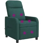 vidaXL Massage Relaxstoel Donkergroen Stof