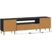 vidaXL LED tv-meubel DELFT 153 x 35 x 43 cm Zwart Bewerkt hout