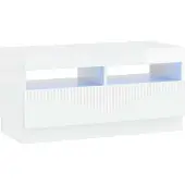 vidaXL LED-TV-kast HOORN, 3 stuks, hoogglanzend wit, houtvezel