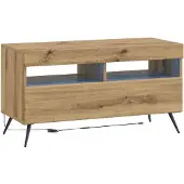 vidaXL LED tv-meubel Artisanaal eiken Bewerkt hout
