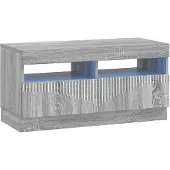 vidaXL LED-TV-kast HOORN, 3 stuks, Sonoma-grijs, houtvezelplaat
