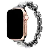 123Watches bandje Demi - staal - zwart - 38 · 40 · 41 & 42 mm - Geschikt voor Apple Watch series 1/2/3/4/5/6/7/8/9/10/11/12/SE/SE2/SE3