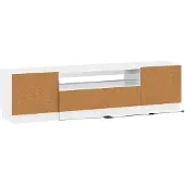 vidaXL LED tv-meubel Hoogglans Wit Bewerkt hout