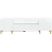 vidaXL LED-TV-kast DELFT, 153 x 35 x 43 cm, hoogglans wit