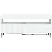 vidaXL LED-TV-kast HAARLEM, 100 x 35 x 43 cm, wit, houtvezel