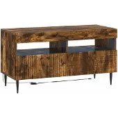 vidaXL 3-delig LED TV-meubel, rook eikenhout, houtvezel
