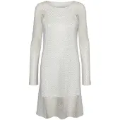 Vero Moda Dames Celine Mesh Crew Neck Mini Jurk (Sneeuwwit)