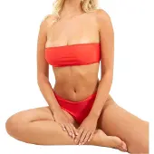 Brave Soul Dames/Dames Bandeau Bikinitop (Rood)