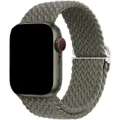 123Watches bandje Weavy - nylon - groen olijf - 38 · 40 · 41 & 42 mm - Geschikt voor Apple Watch series 1/2/3/4/5/6/7/8/9/10/11/12/SE/SE2/SE3