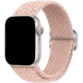 123Watches bandje Weavy - nylon - sterrenroze - 38 · 40 · 41 & 42 mm - Geschikt voor Apple Watch series 1/2/3/4/5/6/7/8/9/10/11/12/SE/SE2/SE3