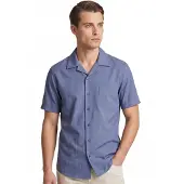 Ledub overhemd blauw stretch