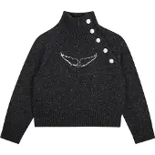 Zadig & Voltaire Meisjes Truien & Vesten X60808 - Donkergrijs - Maat 152
