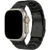 123Watches Ted bandje - staal - zwart - 44 · 45 · 46 & 49 mm - Geschikt voor Apple Watch series 1/2/3/4/5/6/7/8/9/10/11/12/SE/SE2/SE3/Ultra/Ultra 2/Ultra 3/Ultra 4