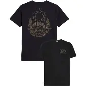 Icebreaker - Wandel- en bergsportkleding - M Merino 150 Tech Lite SS Tee Forest Footsteps Black voor Heren van Wol - Maat XL - Zwart
