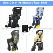 Unyqoos waterdichte, universele regencover voor kinderfietssitjes – PVC/polyester, reflecterende veiligheidsstroken, wind- en UV-bestendig, opvouwbaar, met elastische bevestiging