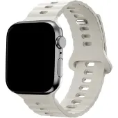 123Watches Wave bandje - siliconen - sterrenlicht - 44 · 45 · 46 & 49 mm - Geschikt voor Apple Watch series 1/2/3/4/5/6/7/8/9/10/11/12/SE/SE2/SE3/Ultra/Ultra 2/Ultra 3/Ultra 4