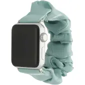 123Watches bandje Savara - scrunchie - nylon - blauw - 38 · 40 · 41 & 42 mm · M/L - Geschikt voor Apple Watch series 1/2/3/4/5/6/7/8/9/10/11/12/SE/SE2/SE3