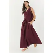 Bianco V-hals Vest en Maxi Rok Twee-Stuk Coördinaat Set