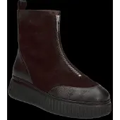 Wonders Dames Xfly 02 leren enkellaarsjes bruin (41), Plat, 3 tot 5 cm, Suède, Ritssluiting, Casual A-5202