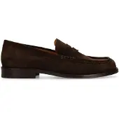 Manfield Donkerbruine suède loafers | Maat 43