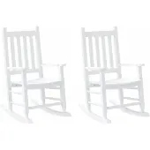 vidaXL Schommelstoelen 2 st voor kinderen massief populierenhout wit