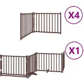 vidaXL Hondenhek inklapbaar 12 panelen 960 cm populierenhout bruin