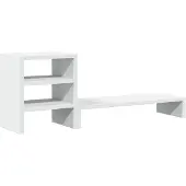 vidaXL Monitorstandaard met bureau-organizer bewerkt hout wit