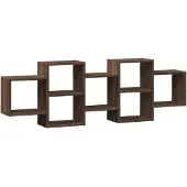 vidaXL Wandschap 129x18x42 cm bewerkt hout bruin eikenkleurig