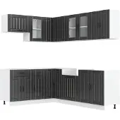 vidaXL 11-delig keukenkastenset Lucca, zwart, houtvezel