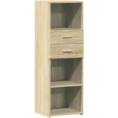 vidaXL Hoge kast 40x42,5x124 cm bewerkt hout sonoma eikenkleurig
